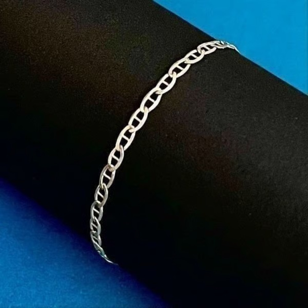 Flat Marine 8’’ Approx. 1.59mm New 925  sterling silver  Bracelet SKU B163